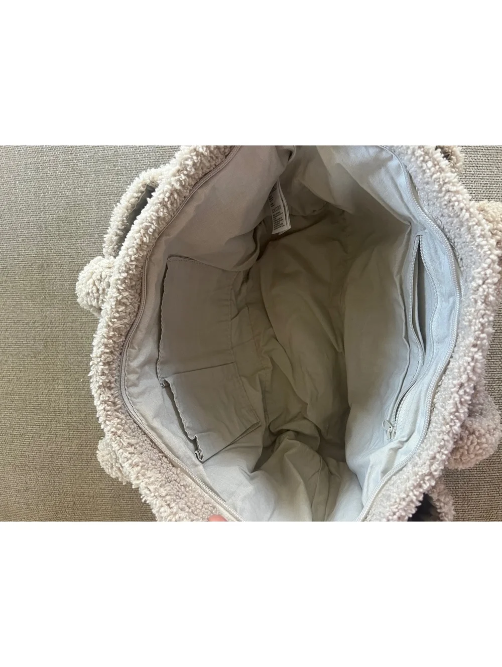 H&M Light Beige Teddy Bag
